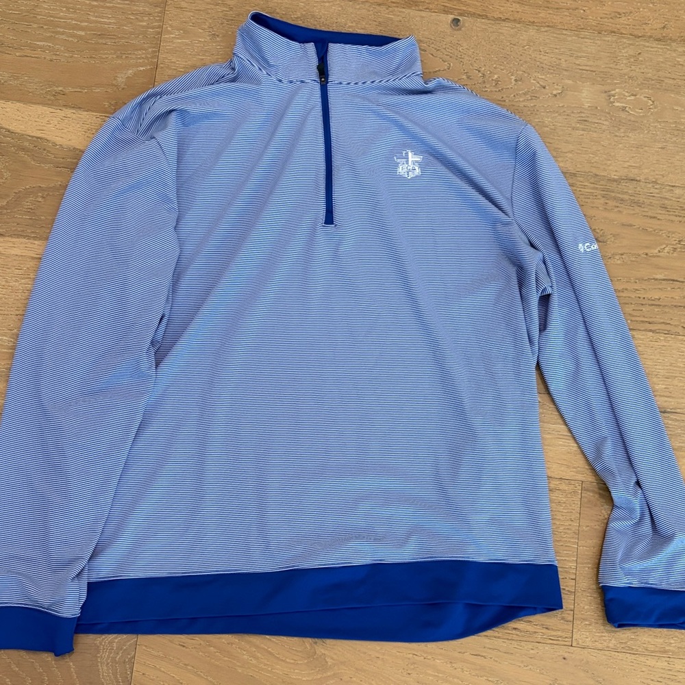 Columbia Light Blue Pullover with Navy Collar
